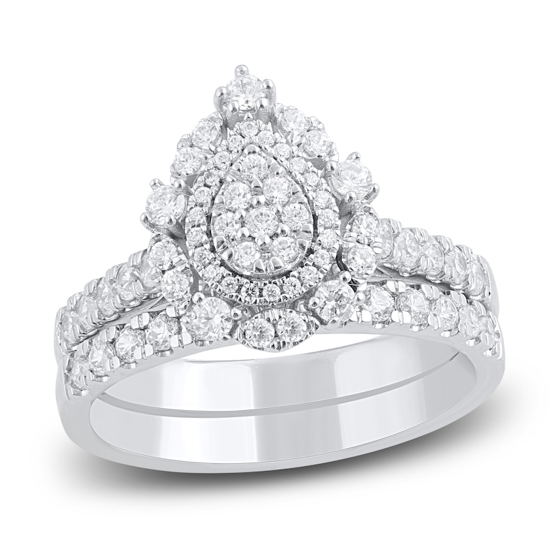 Main Image 1 of Pear-Shaped Diamond Bridal Set 1 ct tw 14K White Gold