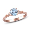 Thumbnail Image 1 of Natural Aquamarine & Diamond Ring 1/20 ct tw 14K Rose Gold