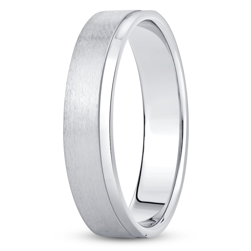 Main Image 2 of Men's Brushed Engravable Wedding Band Platinum 4.7mm