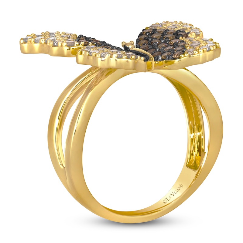 Main Image 2 of Le Vian Diamond Butterfly Ring 1-1/4 ct tw 14K Honey Gold