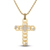 Thumbnail Image 1 of 1933 by Esquire Men's Diamond Cross Necklace 1/4 ct tw 14K Yellow Gold Plated Sterling Silver 22&quot;