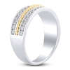 Thumbnail Image 1 of Men's Diamond Two-Row Twist Wedding Band 1 ct tw 14K Two-Tone Gold