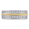 Thumbnail Image 2 of Men's Diamond Two-Row Twist Wedding Band 1 ct tw 14K Two-Tone Gold