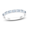 Thumbnail Image 0 of Baguette-Cut Natural Aquamarine Stackable Ring 10K White Gold