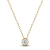 Thumbnail Image 1 of Certified Diamond Solitaire Necklace 1/10 ct tw 14K Yellow Gold (I/I1) 18&quot;