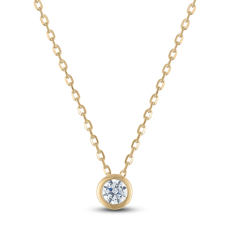 Certified Diamond Solitaire Necklace 1/ ct tw 14K Gold (I/I1) 18