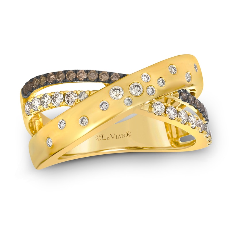 Main Image 1 of Le Vian Tramonto D'Oro Diamond Crossover Ring 1/2 ct tw 14K Honey Gold