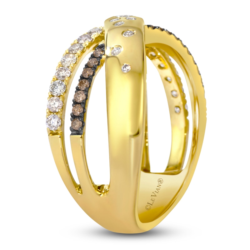 Main Image 2 of Le Vian Tramonto D'Oro Diamond Crossover Ring 1/2 ct tw 14K Honey Gold