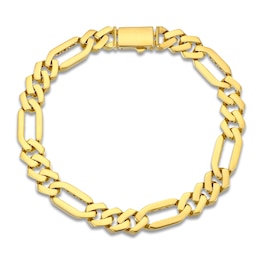 Semi-Solid Figaro Chain Bracelet 8mm 14K Yellow Gold 8.5&quot;