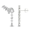 Thumbnail Image 1 of Marquise, Pear & Round-Cut Lab-Created Diamond Climber Dangle Earrings 2-1/2 ct tw 14K White Gold