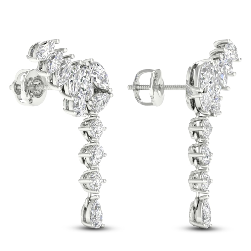 Main Image 2 of Marquise, Pear & Round-Cut Lab-Created Diamond Climber Dangle Earrings 2-1/2 ct tw 14K White Gold