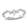 Thumbnail Image 0 of Certified Marquise & Round-Cut Diamond Anniversary Ring 1/3 ct tw 14K White Gold