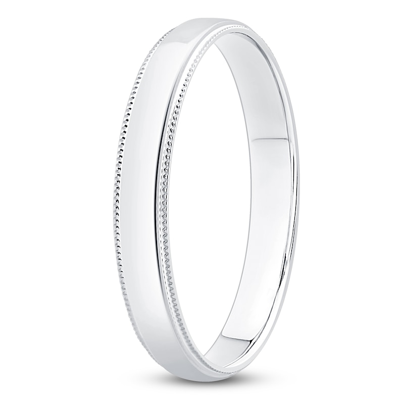 Main Image 2 of Milgrain Wedding Band 14K White Gold 3mm