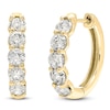 Thumbnail Image 2 of Brilliant Moments Diamond Five-Stone Hoop Earrings 2-1/2 ct tw 14K Yellow Gold