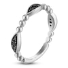 Thumbnail Image 2 of Black Diamond Milgrain Trios Stackable Fashion Ring 1/6 ct tw Sterling Silver