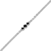 Thumbnail Image 2 of Black Diamond Bezel-Set Trios Bracelet 1/2 ct tw Sterling Silver 7&quot;