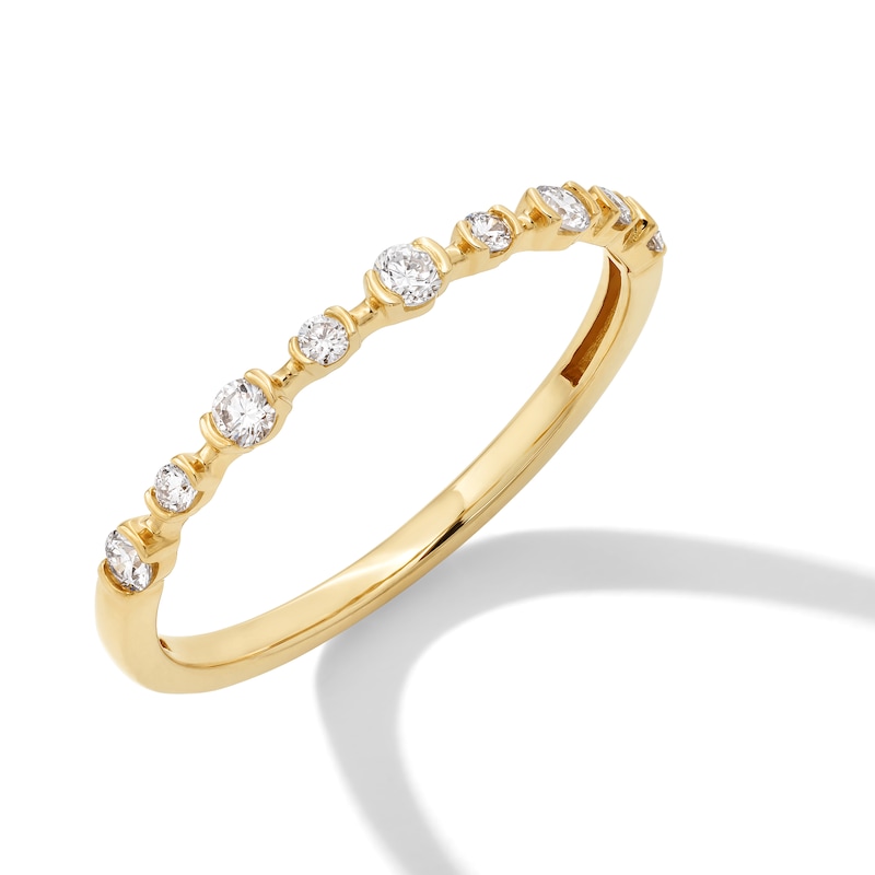 Main Image 8 of Lab-Created Diamond Anniversary Ring Three-Piece Gift Set 1/4 ct tw 14K Yellow Gold