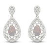 Thumbnail Image 1 of Pear-Shaped Lab-Created Opal & Diamond Dangle Earrings 1/6 ct tw Sterling Silver