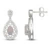 Thumbnail Image 3 of Pear-Shaped Lab-Created Opal & Diamond Dangle Earrings 1/6 ct tw Sterling Silver