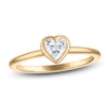 Thumbnail Image 1 of Heart-Shaped Lab-Created Diamond Bezel-Set Solitaire Ring 1/2 ct tw 14K Yellow Gold (SI2/F)