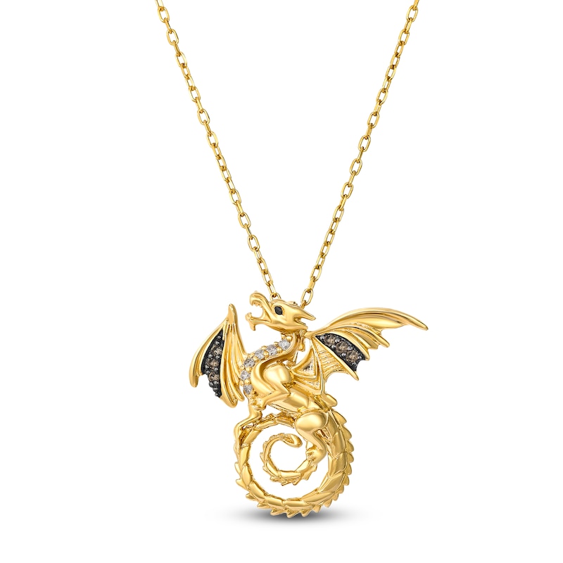 Main Image 1 of Le Vian Diamond Dragon Necklace 1/15 ct tw 14K Honey Gold 19&quot;