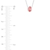 Thumbnail Image 2 of Oval-Cut Pink Lab-Created Diamond Solitaire Necklace 1 ct tw 14K White Gold 18&quot;