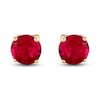 Thumbnail Image 1 of Lab-Created Ruby Earrings Round-Cut 14K Yellow Gold