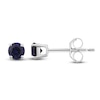 Thumbnail Image 1 of Lab-Created Sapphire Earrings Round-Cut 14K White Gold