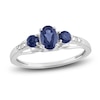 Thumbnail Image 0 of Natural Sapphire Ring with Diamonds 10K White Gold