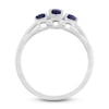 Thumbnail Image 2 of Natural Sapphire Ring with Diamonds 10K White Gold