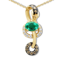 Le Vian Emerald Necklace 1/4 ct tw Diamonds 14K Honey Gold
