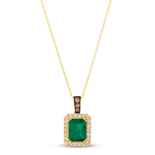 Le Vian Natural Emerald Necklace 1/4 ct tw Diamonds 14K Honey Gold | Jared