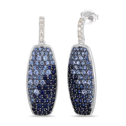 Le Vian Natural Blue Sapphire Earrings 1/6 ct tw Diamonds 14K Vanilla Gold