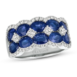 Le Vian Natural Blue Sapphire Ring 5/8 ct tw Diamonds 14K Vanilla Gold