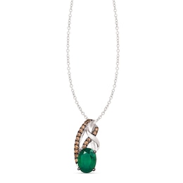 Le Vian Natural Emerald Necklace 1/8 ct tw Diamonds 14K Vanilla Gold