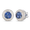 Thumbnail Image 1 of Le Vian Natural Blue Sapphire Stud Earrings 1/2 ct tw Diamonds 14K Vanilla Gold