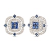 Thumbnail Image 1 of Le Vian Natural Blue Sapphire Earrings 7/8 ct tw Diamonds 14K Vanilla Gold