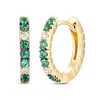 Thumbnail Image 1 of Le Vian Natural Emerald Hoop Earrings 1/20 ct tw Diamonds 14K Honey Gold