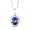 Thumbnail Image 0 of Le Vian Natural Blue Sapphire Pendant Necklace 1/4 ct tw Diamonds 14K Vanilla Gold