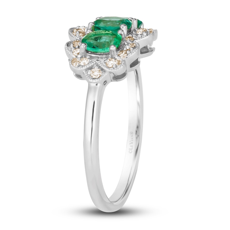 Main Image 2 of Le Vian Natural Emerald Ring 1/6 ct tw Diamonds 14K Vanilla Gold