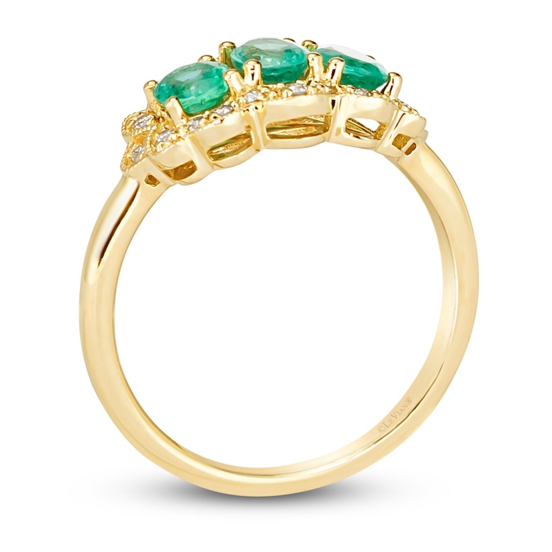 Main Image 3 of Le Vian Natural Emerald Ring 1/6 ct tw Diamonds 14K Honey Gold