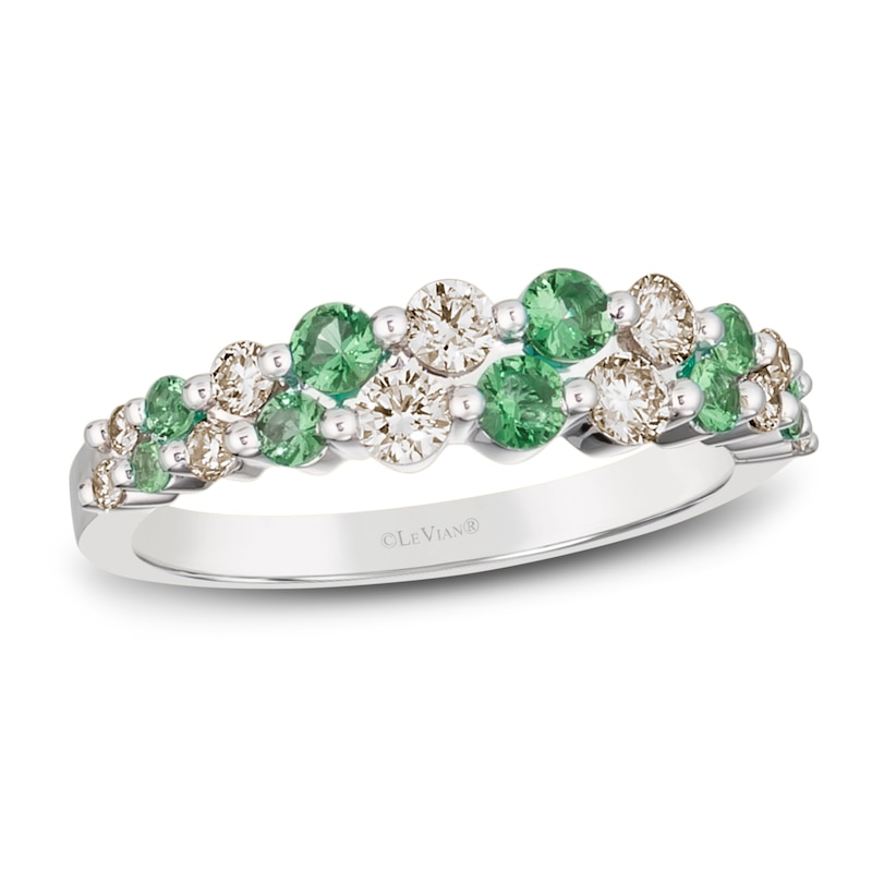 Main Image 1 of Le Vian Natural Emerald Ring 1/2 ct tw Diamonds 14K Vanilla Gold