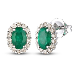 Le Vian Natural Emerald Earrings 1/4 ct tw Diamonds 14K Vanilla Gold