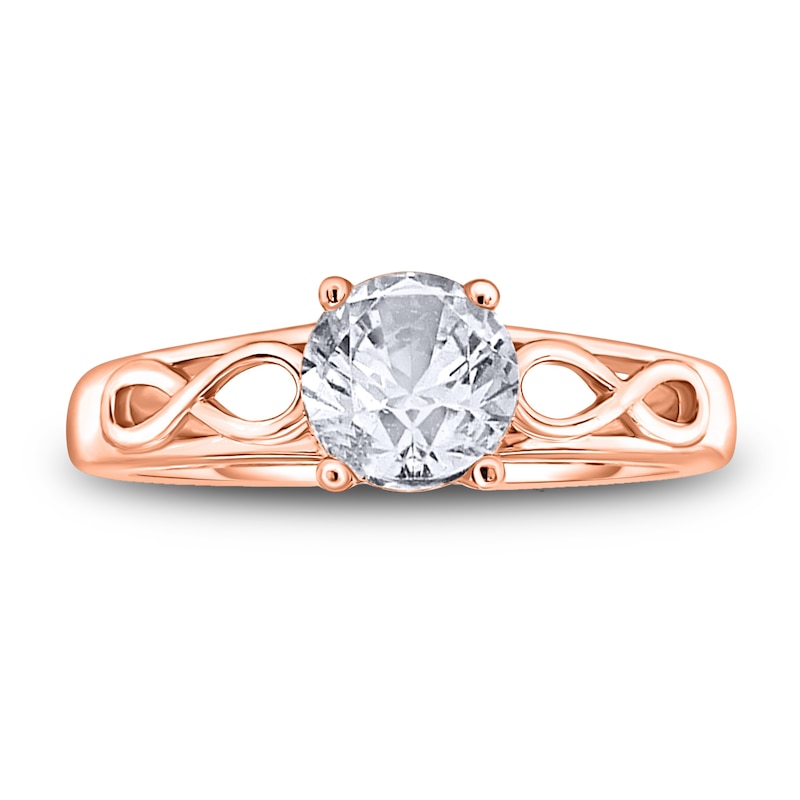 Main Image 3 of Diamond Solitaire Infinity Engagement Ring 1 ct tw Round 14K Rose Gold (I2/I)