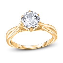Diamond Solitaire Twist Engagement Ring 1 ct tw Round 14K Yellow Gold (I2/I)
