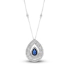 Thumbnail Image 0 of Natural Blue Sapphire Necklace 1-1/6 ct tw Diamonds 14K White Gold