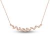 Thumbnail Image 1 of Diamond Leaf Bar Necklace 1/20 ct tw Round 10K Rose Gold 17&quot;