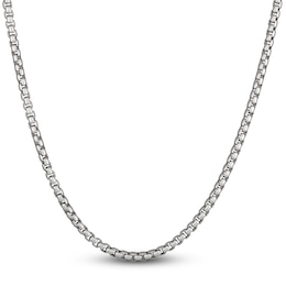 Solid Oval Box Chain Necklace Sterling Silver 24&quot; 5.3mm