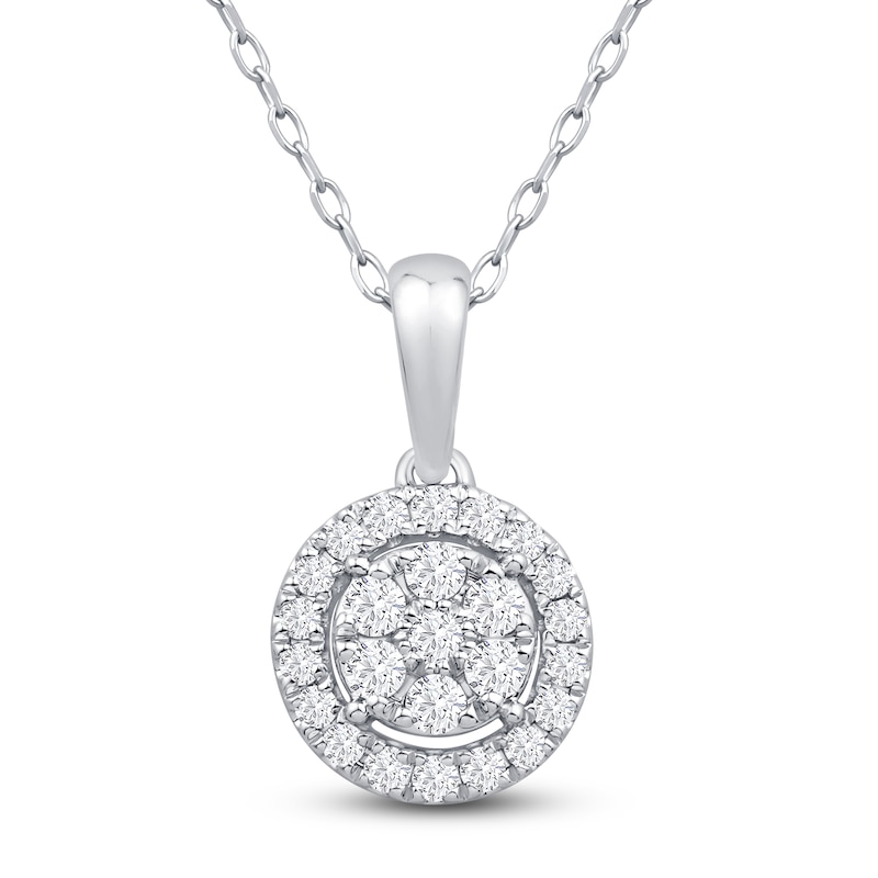 Main Image 1 of Diamond Pendant Necklace 1/4 ct tw 10K White Gold