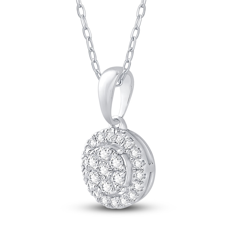 Main Image 4 of Diamond Pendant Necklace 1/4 ct tw 10K White Gold